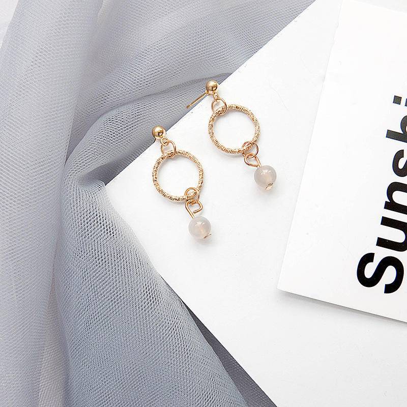 Anting Bintang Bergelombang Geometris Anting drop Pelangsing girly Sederhana