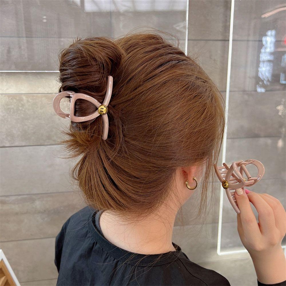 Agustina Smiley Face Hair Claw Jepit Rambut Trendy Temperamen Aksesoris Rambut Warna Kontras Hiasan Kepala Bahan Akrilik Untuk Wanita Klip Hiu
