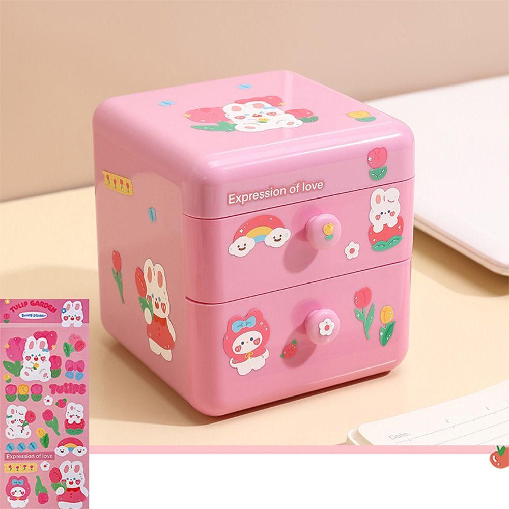 Mxbeauty Desktop Storage Drawer Lucu Tahan Debu Earphone Perhiasan Rumah Kantor Serba Serbi Laci Kotak Penyimpanan