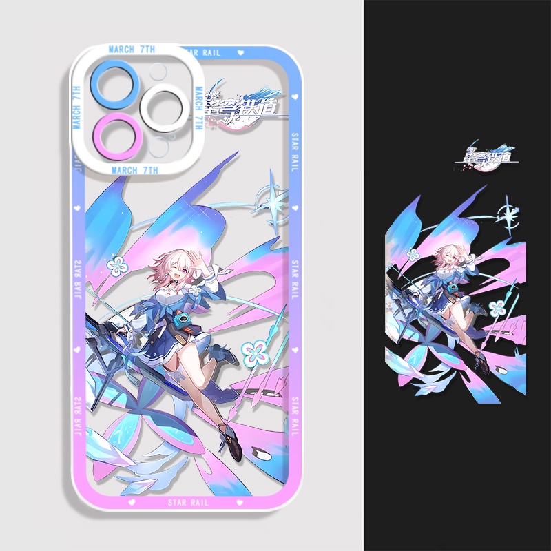 IPHONE Honkai Star Rail Himeko Blonia Soft Phone Case Kompatibel Untuk Iphone14 11 13 12 Pro Max XS XR X8 7 6S Plus Mini Maret 7th Casing Transparan TPU Silikon Shockproof Cover