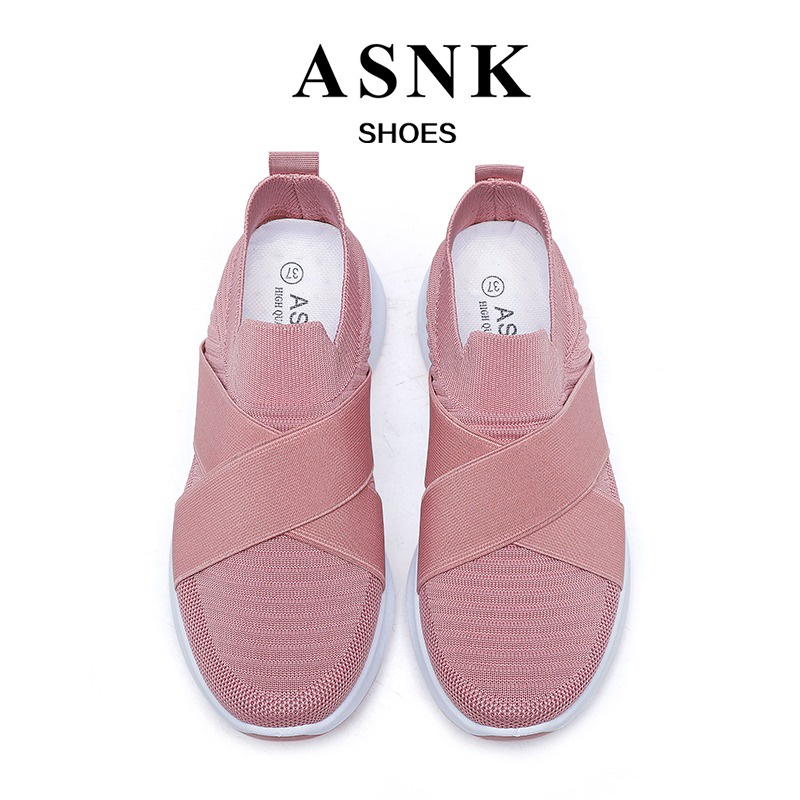 [GROSIR][COD] SEVEN_DAY SEPATU RAJUT SLIP ON WANITA OLAHRAGA TANPA TALI SPORT SHOES A-6617 PINK