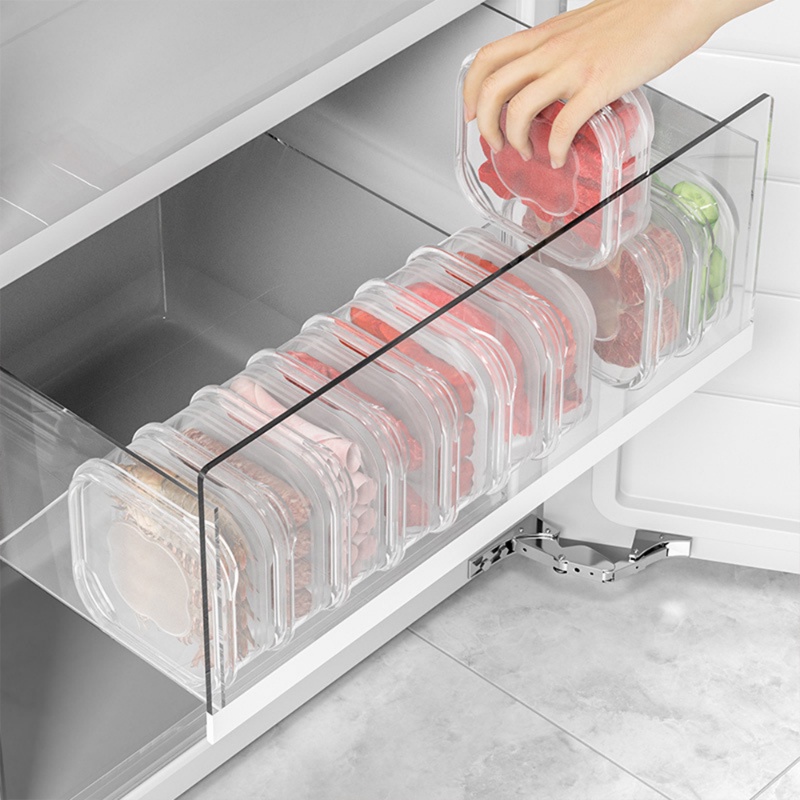 Kotak Penyimpanan Kompartemen Daging Beku/ Wadah Mendistribusikan Sayur Buah/Kulkas Freezer Food Preparation Organizer