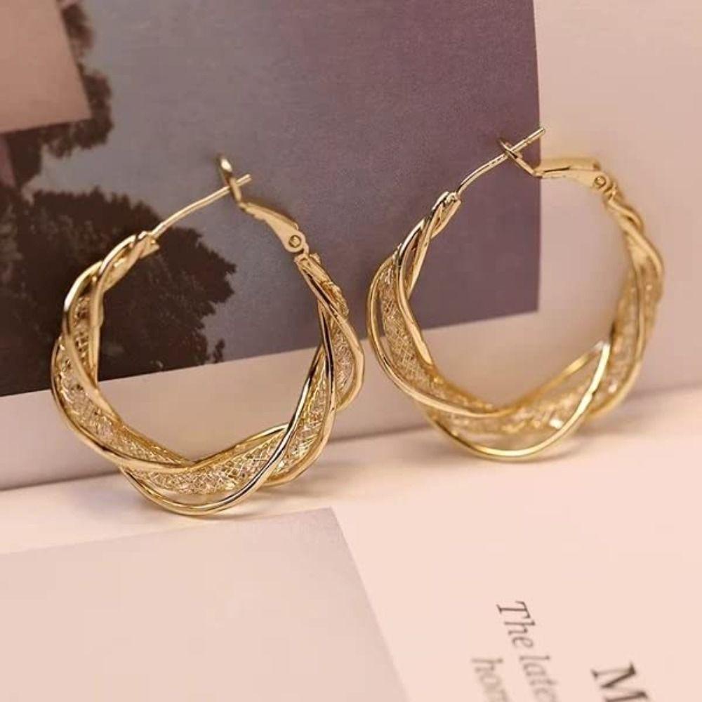 Lily Twist Earrings Perhiasan Pernikahan Perhiasan Fashion Untuk Wanita Gadis Anting Hoop
