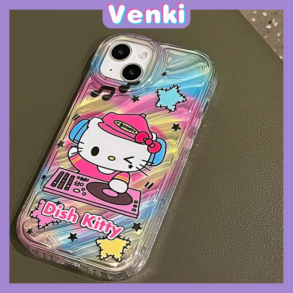 VENKI - Untuk iPhone 11 iPhone Case Laser Reflektif Bening Phone Case TPU Soft Shockproof Airbag Case Cute Kartun Kucing Kompatibel dengan iPhone 14 13 Pro Max 12 Pro Max XR 7 8PLus