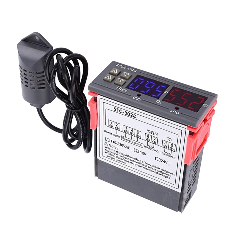 Cre Dual LCD-Thermostat Temperature Humidity Control STC-3028 Controller Mesin Tetas