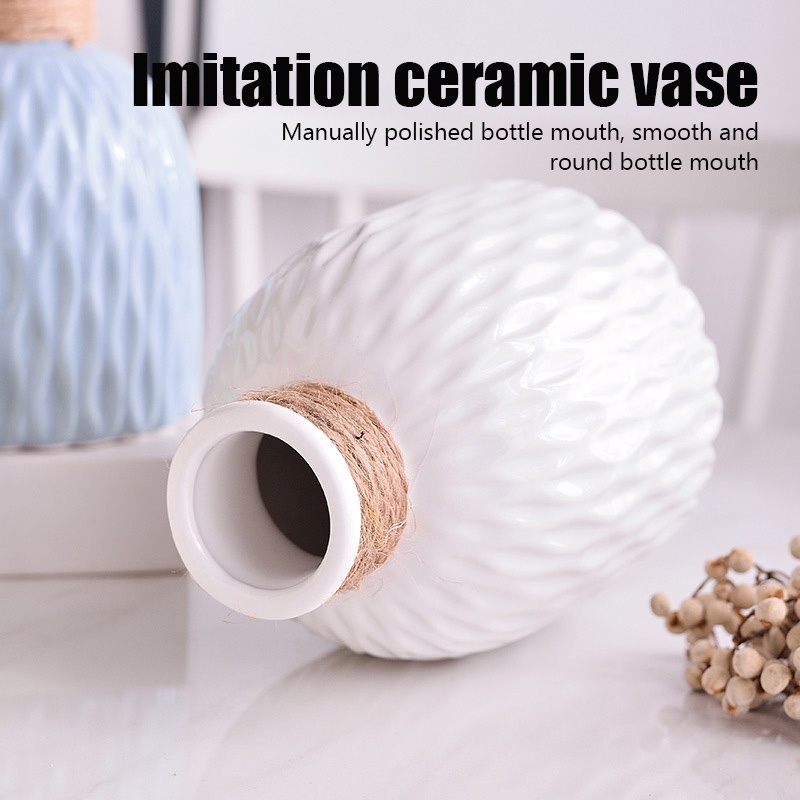 Vases Vas Bunga Modern Pot Bunga Keramik Imitasi Vas Keramik Wadah Penataan Bunga Vas Plastik Rumah Ornamen Rumah Gaya Nordic