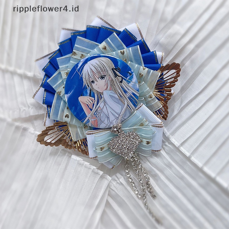 {rippleflower4.id} Anime Badge Holder Sweet Retro Design Dekorasi Aksesoris Pin Bros Lolita Pita Bunga Ransel Badge Holder Base Tray~