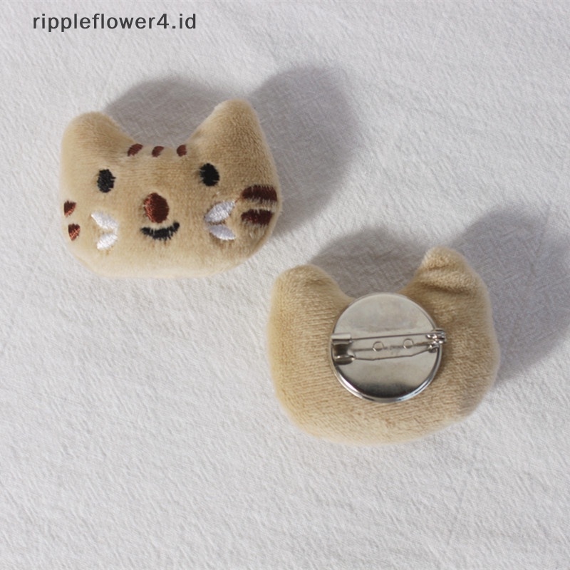 {rippleflower4.id} Bros Kartun Lucu Kucing Kecil Ikan Dan Lebah Bros Ransel Sweater Korsase Lencana Pin Ransel Liontin Dekorasi Aksesoris~