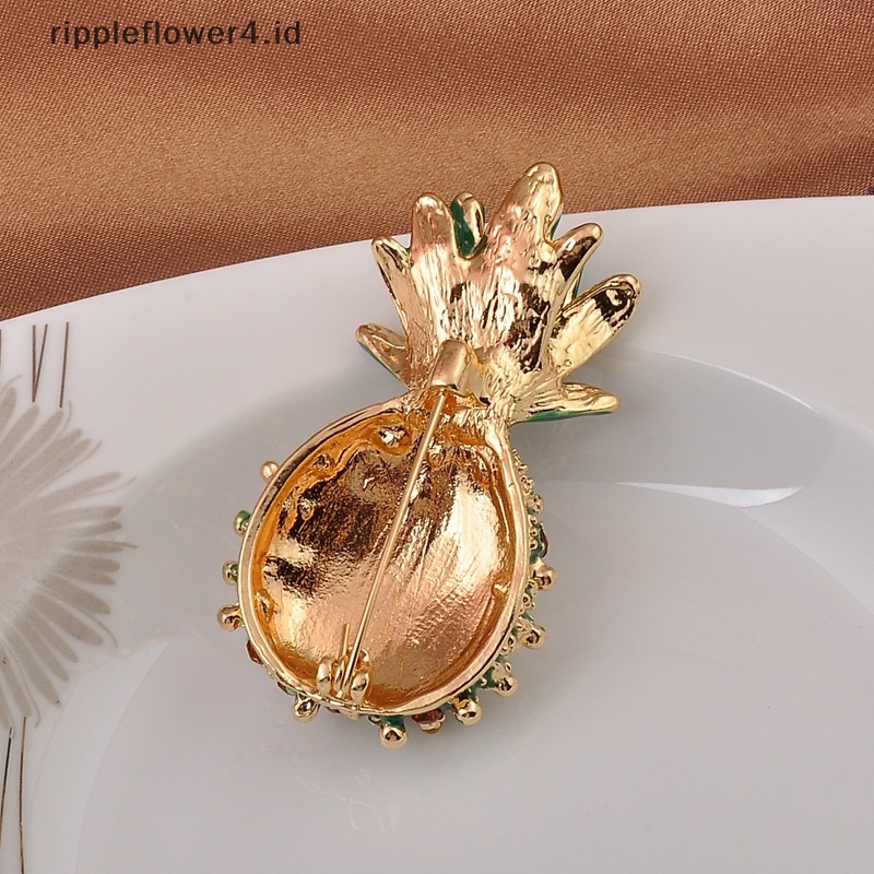 {rippleflower4.id} Pin Buah Baju Bros Rhinstone Nanas Bros Artis Perhiasan Anti-Silau Jas Kuning Lemon Bros Buah Pesta Santai Bros Pin Hadiah~