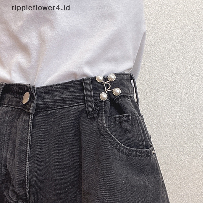 {rippleflower4.id} Mengencangkan Pinggang Artefak Pin Aksesoris Bebas Paku Bros Jeans Mantel Celana Pinggang Penyesuaian Pin Dilepas Tombol Tetap Universal~