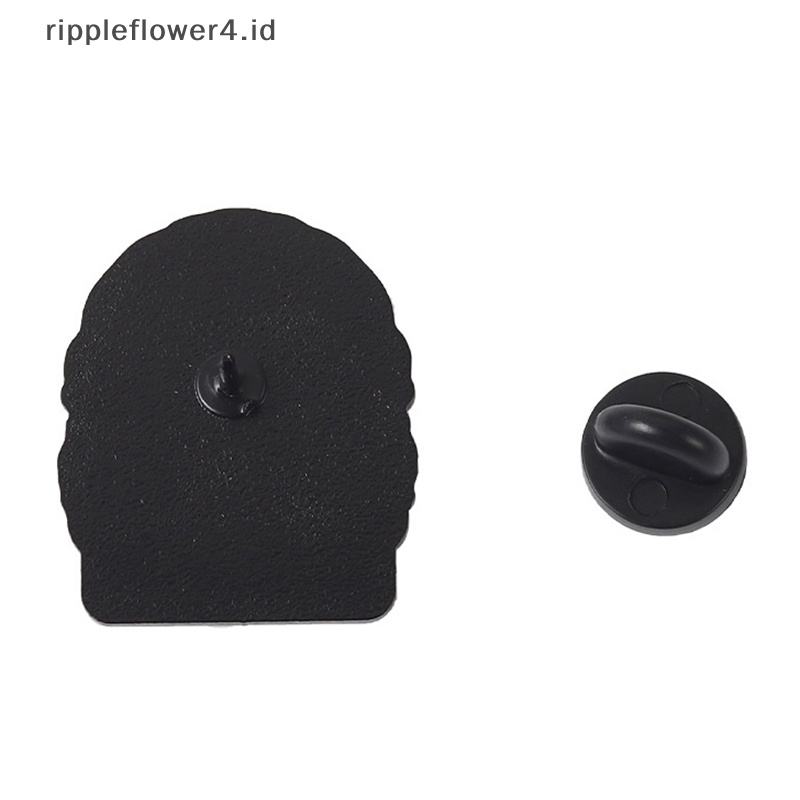 {rippleflower4.id} Lencana Pin Enamel Gaya Punk Hitam Botol Tengkorak Koleksi Bros Kerah Pin~