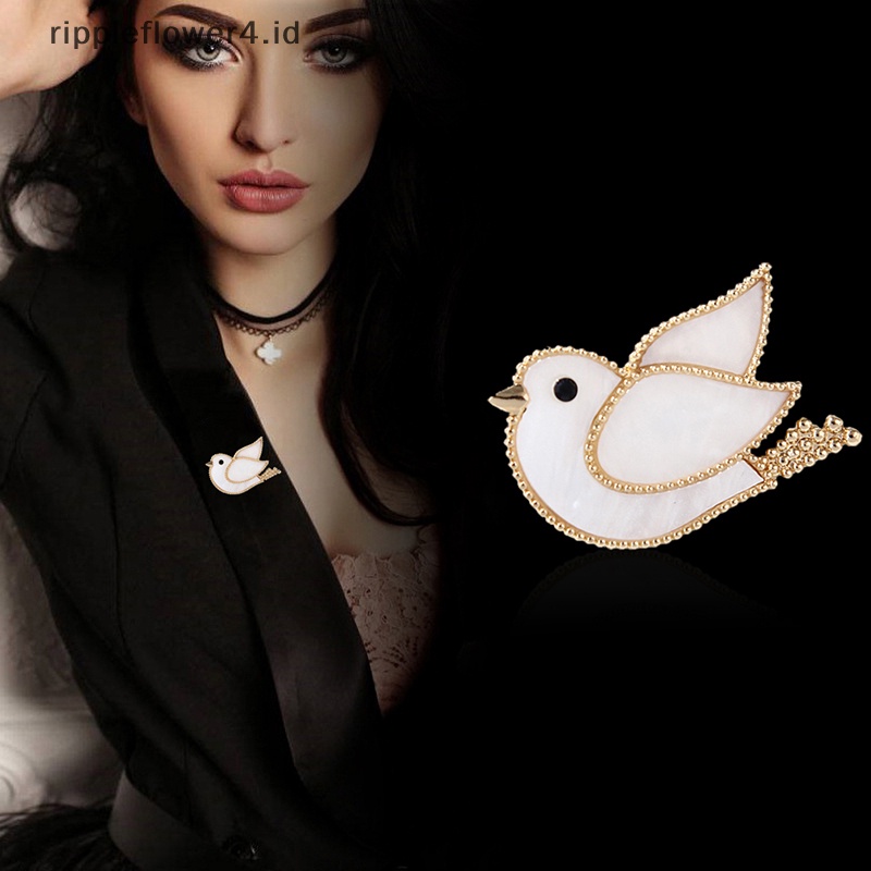 {rippleflower4.id} Bros Burung Enamel Putih Bros Dove of peace Untuk Pesta Perjamuan Clothese Jewelry~