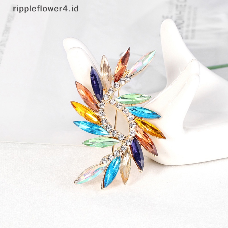 {rippleflower4.id} Pin Bros Kristal Berlian Imitasi Gaya Warna-Warni Untuk Wanita Fashion Perhiasan Pernikahan Korsase Gaun Mantel Aksesoris~