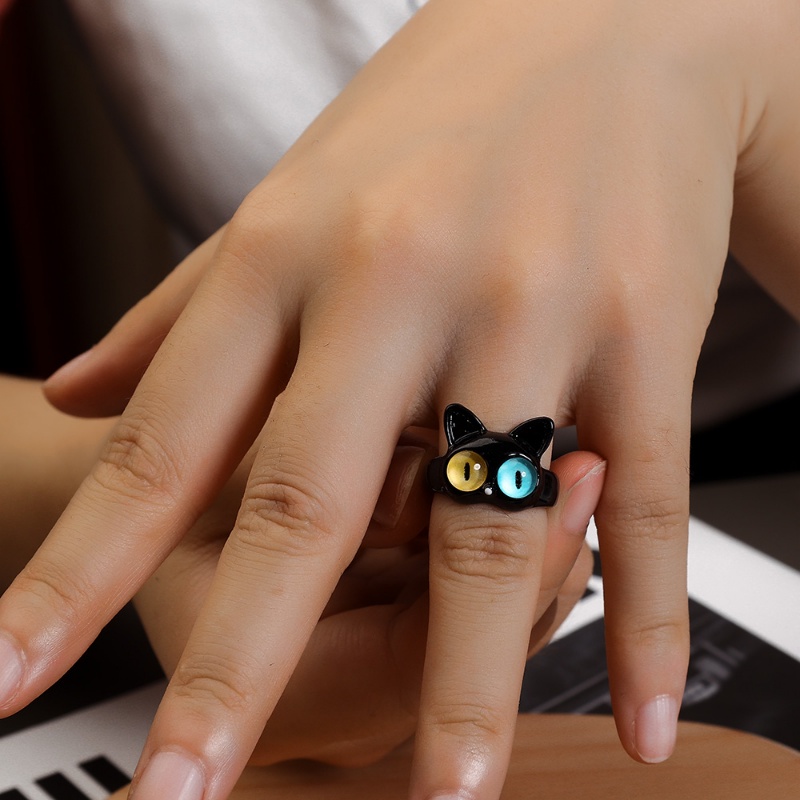 [Unggulan] Ulang Tahun Pacaran Perhiasan Hadir Lucu Jari Dekorasi Aksesoris Kartun Monster Kecil Cincin Multi-Warna Pasangan Jari Circlet