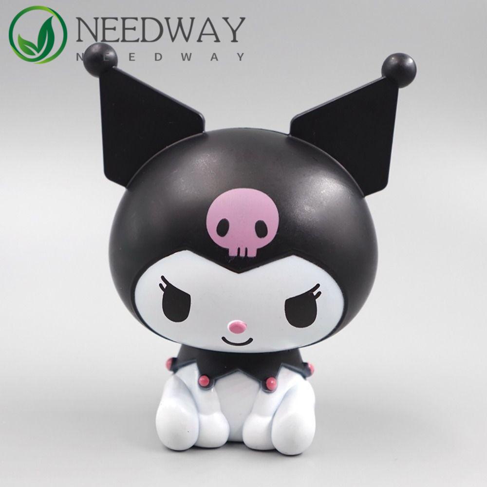 Needway   Kuromi Figure Boneka 1pc Koleksi KT Model Kucing Desktop Mainan Cinnamoroll Diy Kue Action Figure