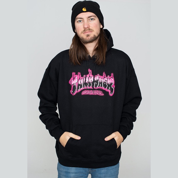 Thrasherr Air Brush Black Hoodie