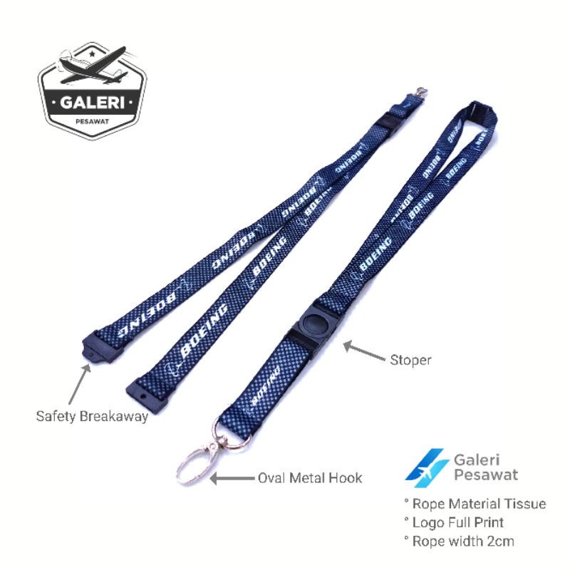 

Lanyard/Gantungan Tali ID Card BOEING Carbon