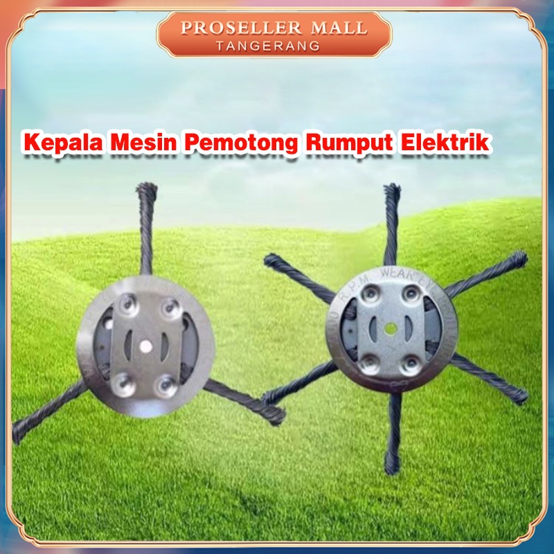 Kepala Sikat Pisau Mesin Potong Rumput Elektrik Bahan Kawat Baja (3T / 6T)