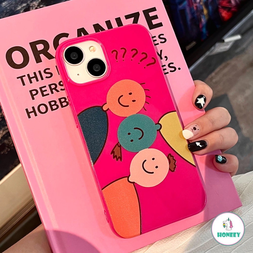 Rose Red Lucu Kartun Meragukan Ponsel Case Untuk iPhone 14 Pro Max13 12 11 Pro Max Casing iPhone XR Xs7 8plus Warna-Warni Lembut TPU Penutup Belakang