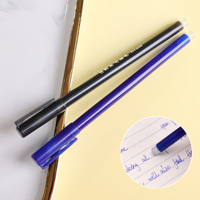 Hitam Biru Tinta Refill 0.5mm Kapasitas Besar Ujung Jarum Dihapus Gel Pen Dengan Penghapus Halus Klasik Cepat Kering Tanda Tangan Pulpen Tulis Siswa Perlengkapan Kantor Sekolah