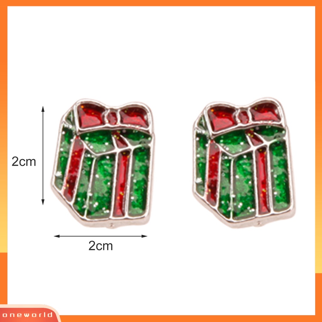 [WOD] 1pasang Anting Natal Santa Claus Wreath Aksesori Rusa Kaus Kaki Anting Menjuntai Untuk Natal