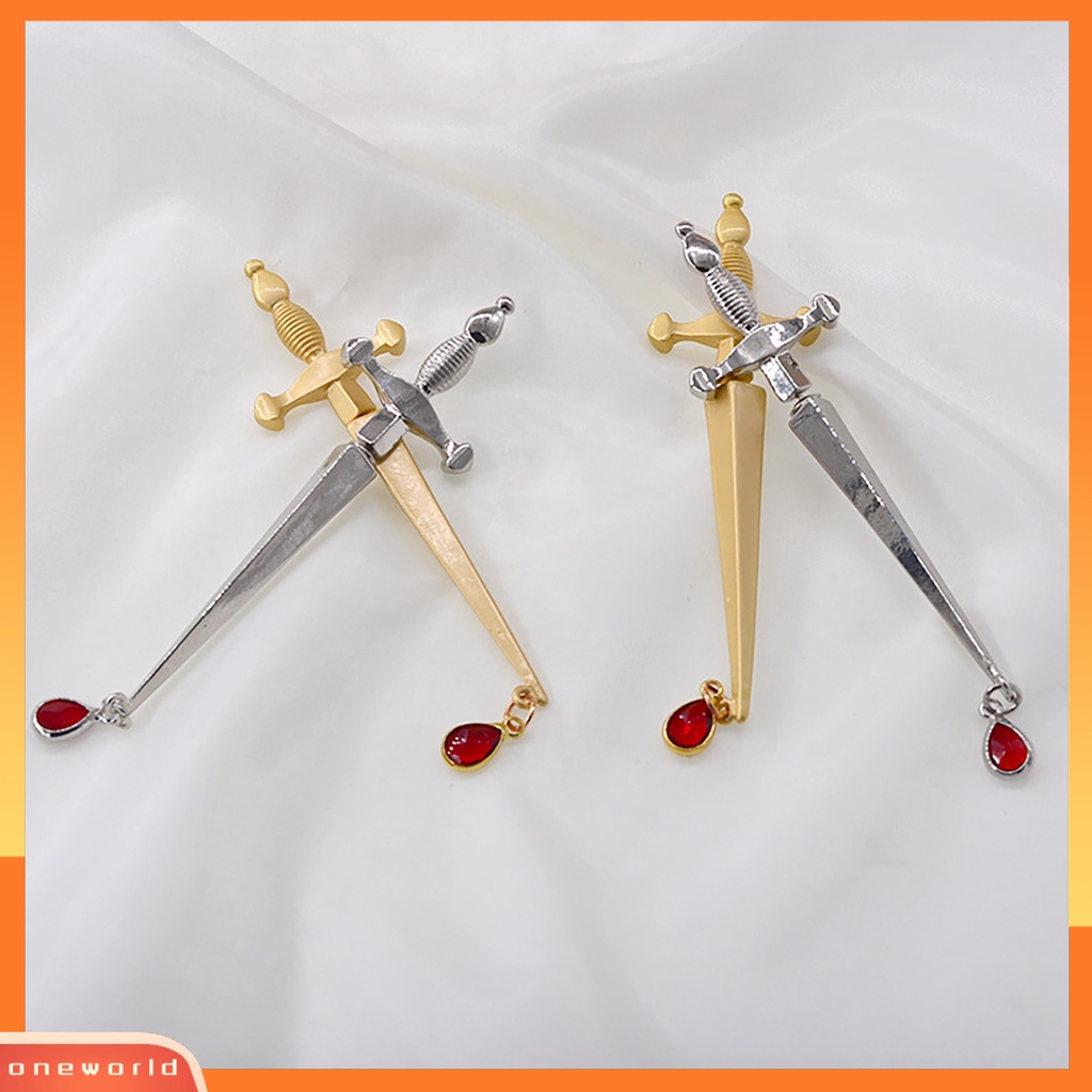 [WOD] Wanita Simulasi Darah Tersumpah Dagger Eardrops Personalized Stud Earrings Hadiah