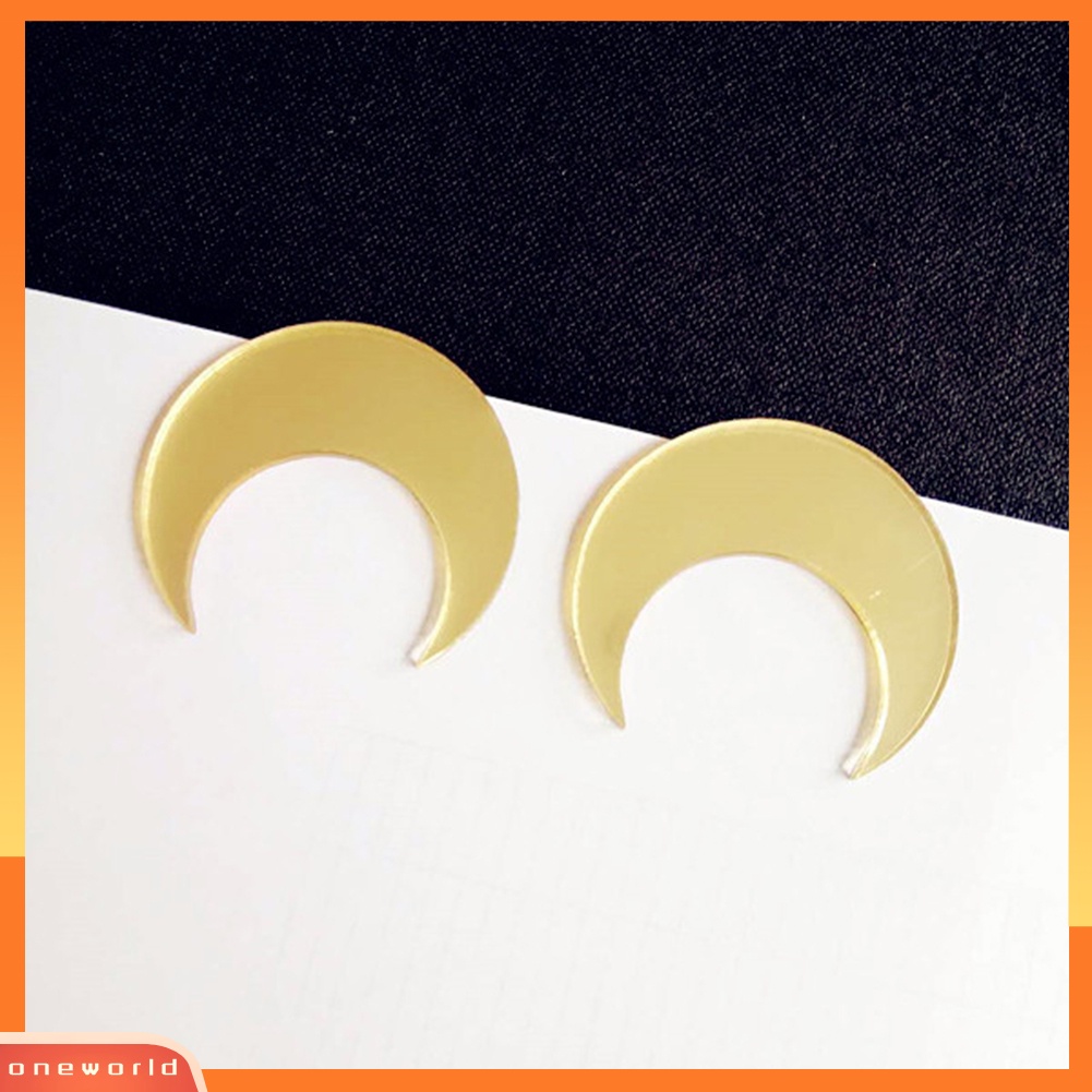 [WOD] Fashion Bulan Sabit Menjuntai Statement Stud Earrings Wanita Pesta Perhiasan Hadiah