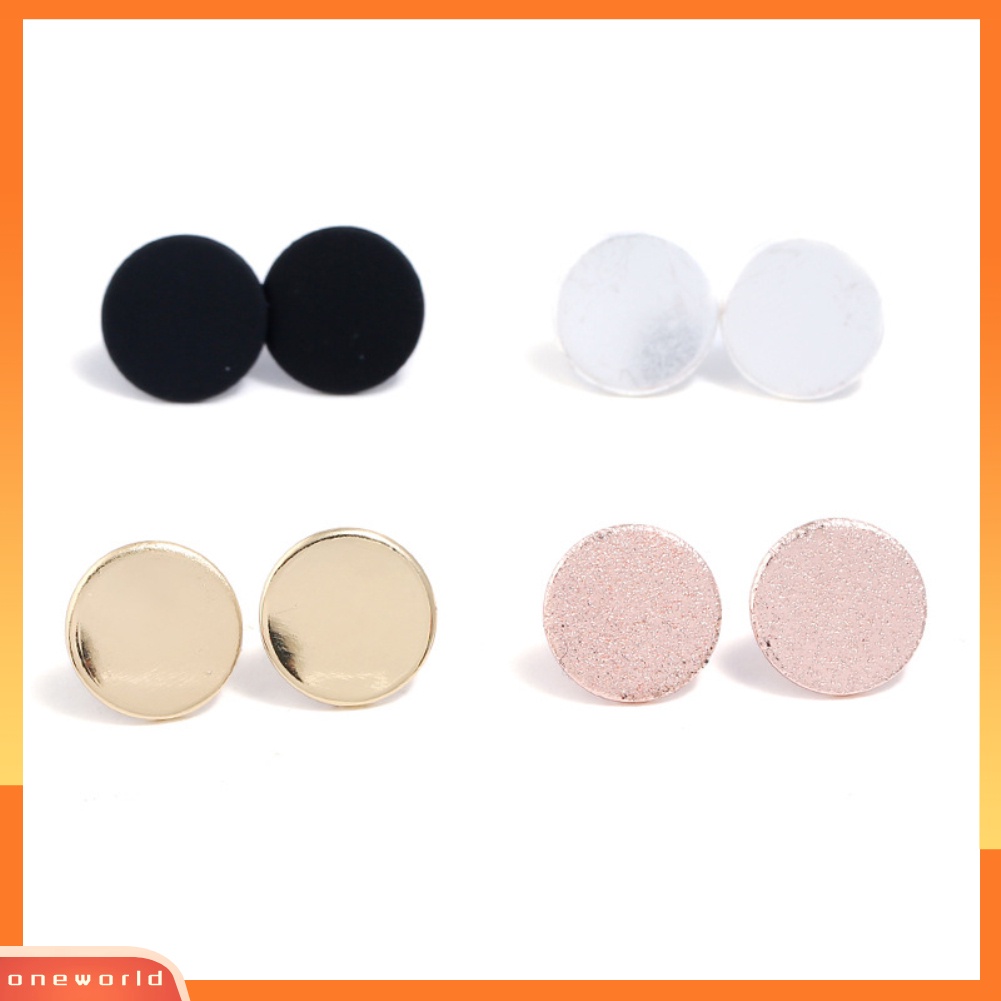 [WOD] Fashion Bulat Wanita Ear Studs Earrings Set Pesta Perhiasan Hadiah Pesona Cocktail