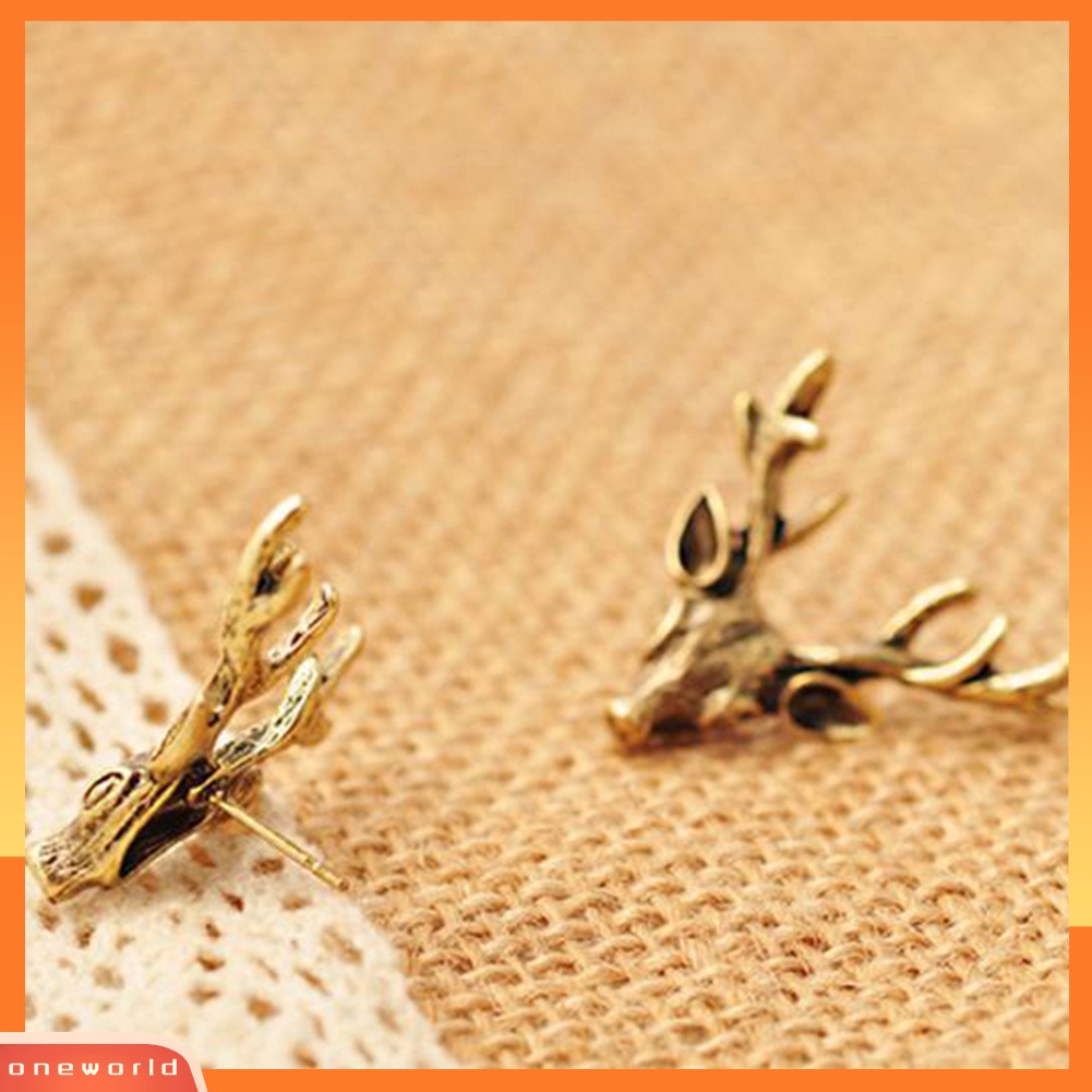 [WOD] Fashion Wanita Berlebihan Punk Hip-Hop Retro Telinga Rusa Studs Earrings Perhiasan