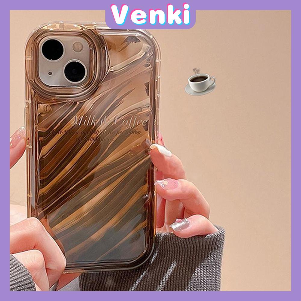 VENKI - iPhone Case untuk iPhone 11 Laser Reflektif Bening Phone Case TPU Soft Shockproof Airbag Case Coklat Sederhana Kompatibel dengan iPhone 14 13 Pro Max 12 Pro Max XR XR 7Plus 8Plus