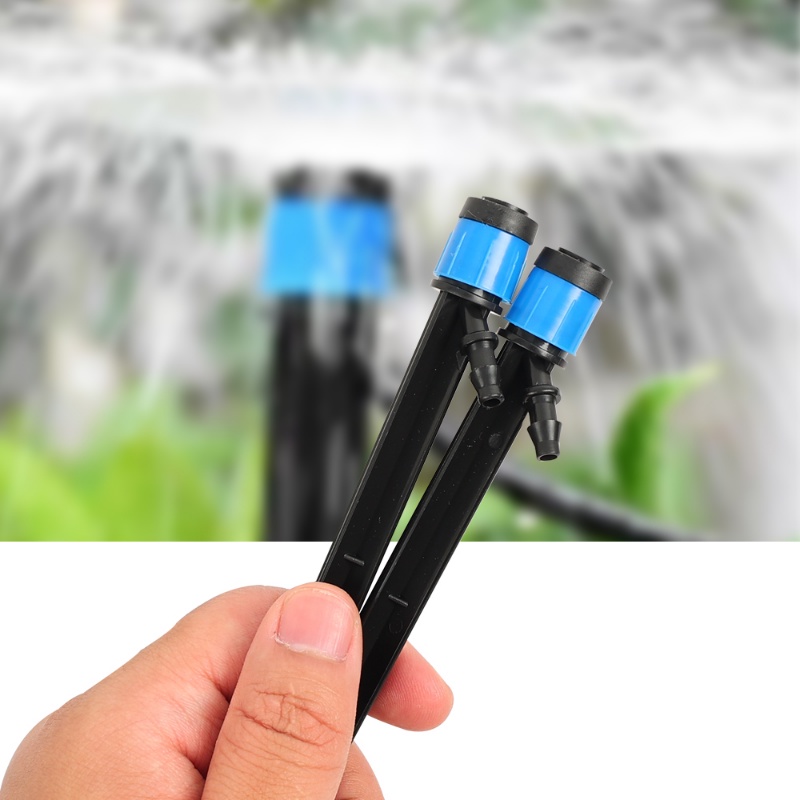 360° Sprinkler Adjustable Irigasi/ Plug-in Scattering Spray Dripper/ Nozzle Penyiram Tanaman Kebun