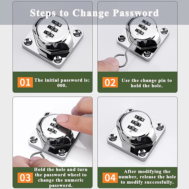 1set Kunci Kombinasi Pintu Lemari Rumah Tangga Kunci Password Kabinet Tanpa Kunci Password Lock