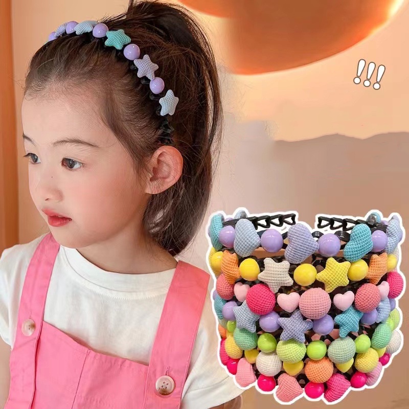 Bando Cinta Warna Permen Anak-Anak Baru Anak-Anak Manis Non-slip Rusak Rambut Band Aksesoris Rambut Gadis