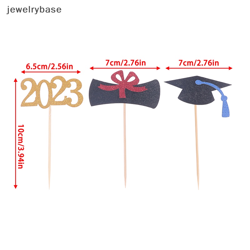 [jewelrybase] 12pcs Topper Kue Dekorasi Pesta Musim Wisuda Untuk Butik Akad Wisuda