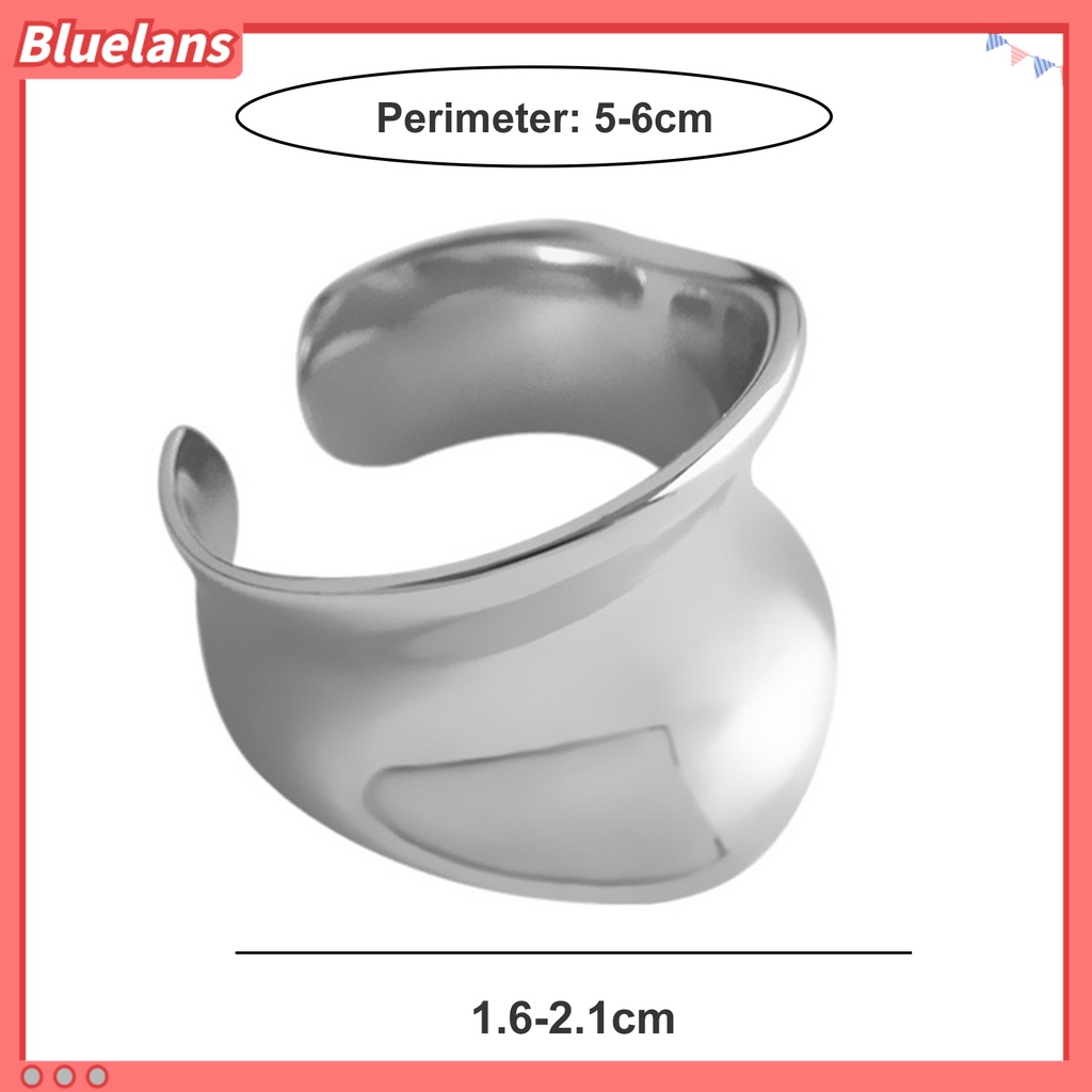 [BLS] Shiny Cekung Permukaan Wanita Cincin Punk Hip Hop Dipoles Geometris Terbuka Adjustable Wanita Jari Cincin Fashion Perhiasan Hadiah