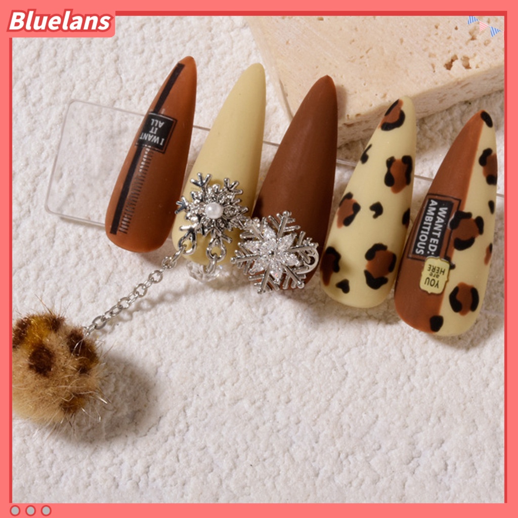 [BLM] Liontin Kuku Rantai Bola Hidup Gloss Hiasan Perhiasan Kuku Liontin Berlian Imitasi Untuk Manicure