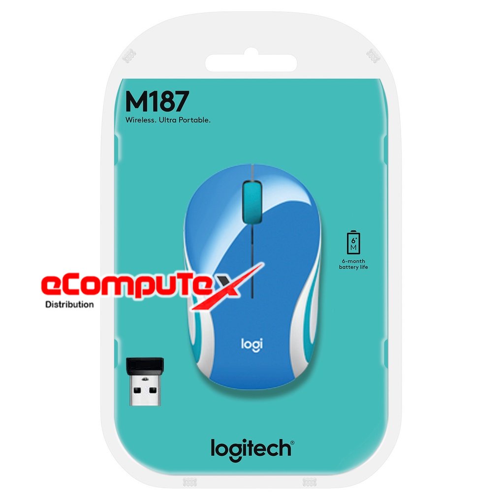 LOGITECH M187 MOUSE WIRELESS MINI PORTABLE – ORIGINAL RESMI