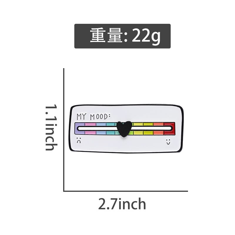 My Mood Rainbow Mood Scale Pin Dapat Bergerak Jantung Slide Lucu Mood Konversi Bros Lencana Perhiasan Kreatif Hadiah Hebat Untuk Teman