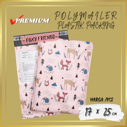 

[SC] AMPLOP BAG POLYMAILER PLASTIK PACKING OLSHOP MOTIF FOXY FRIENDS 17x25 - 17CM x 25CM, FOXY FRIENDS