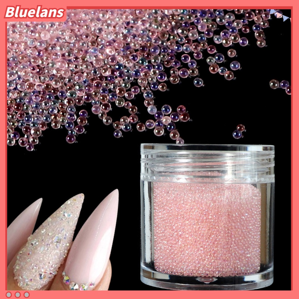 [BLM] 10ml Manik-Manik Nail Art Ada Lubang Tekstur Halus Warna Cerah Tempel Dengan Mudah Gelembung Manik-Manik Kaca DIY Pesona Kuku Untuk Salon Kuku