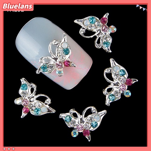 [BLM] 10pcs 3D Butterfly Shiny Rhinestone DIY Manicure Alloy Nail Art Tips Dekorasi