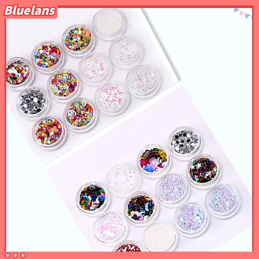[BLM] 12toples/1kotak Shiny Sweet Pattern Manicure Nail Art Mata Rias Payet DIY Alat