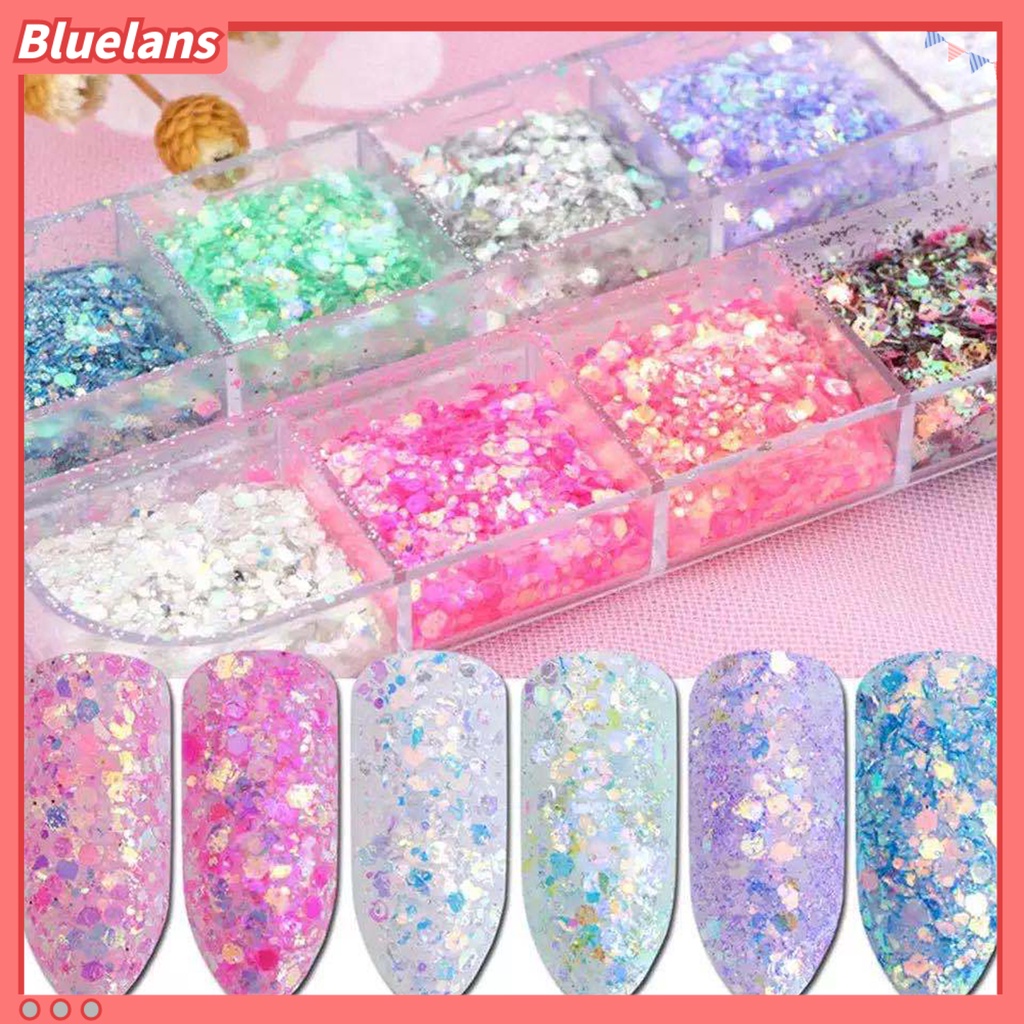 [BLM] Glitter Flakes Warna Cerah Kosmetik PET Stylish Glitter Flakes Untuk Kecantikan