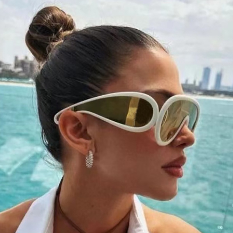 Ins Fashion Kacamata Wanita Mewah Merek Desainer Persegi Tanpa Bingkai Kacamata Matahari Pria Ocean Flm Big Frame Sunglass