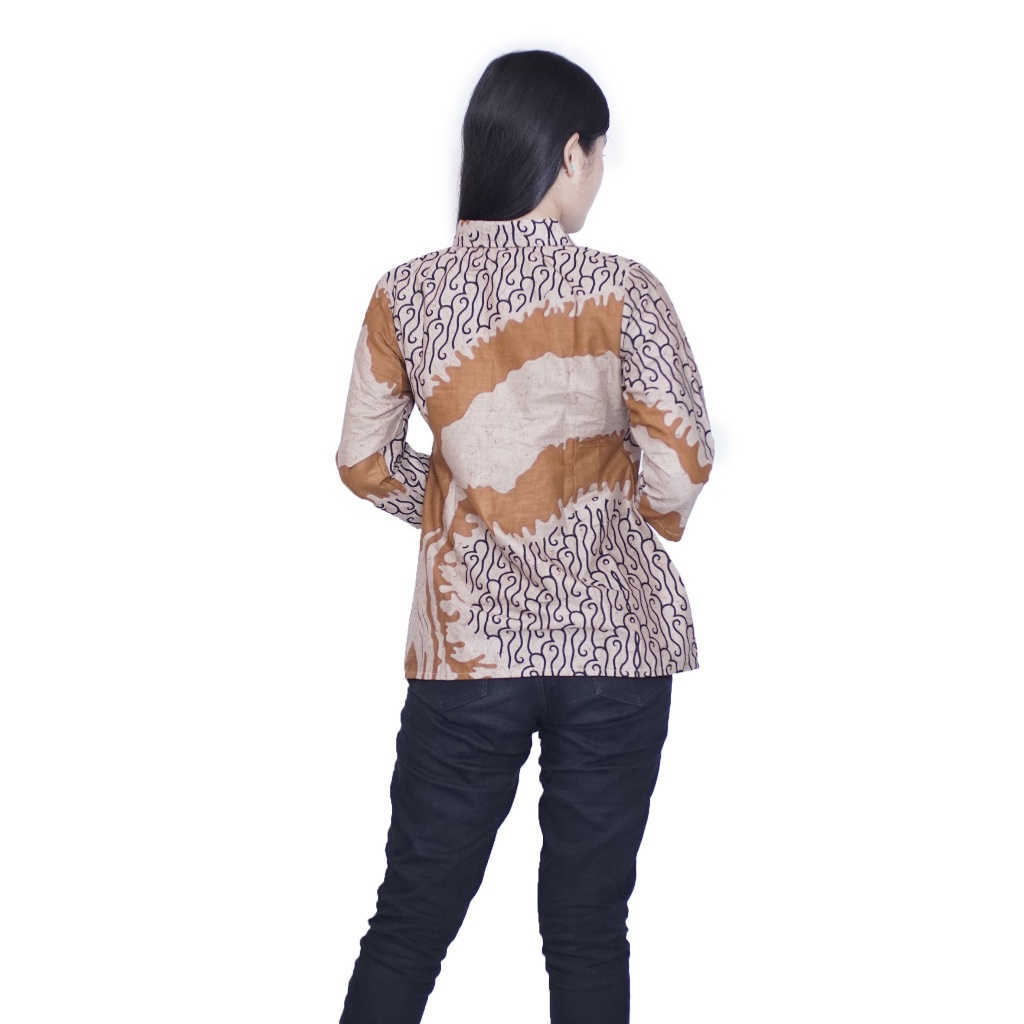 Couple Batik Kemeja Pria Blouse Wanita Lengan 7/8 Apel