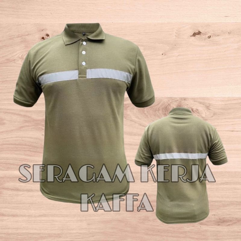 Bisa COD Kemeja safety Pendek HIJAU ARMY double skotlet 2 Polet Model Terbaru Kemeja Outdoor Kemeja 