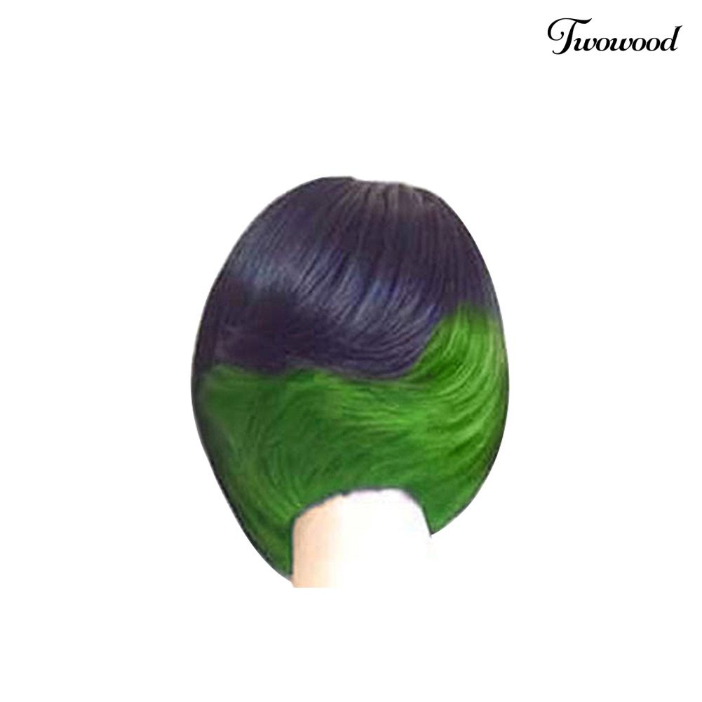 Twowood Ladies Realistis Dua Warna Pendek Lurus Wig Wanita Pesta Cosplay Sopak