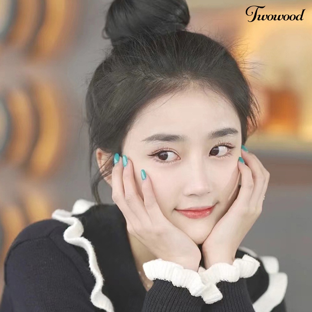 Twowood Chignon Wig Realistis Berbulu Natural Look Clutch Design Membuat Lebih Tebal Lembut Sentuhan Rambut Sintetis Sanggul Klip Wanita Wig Girl Supply