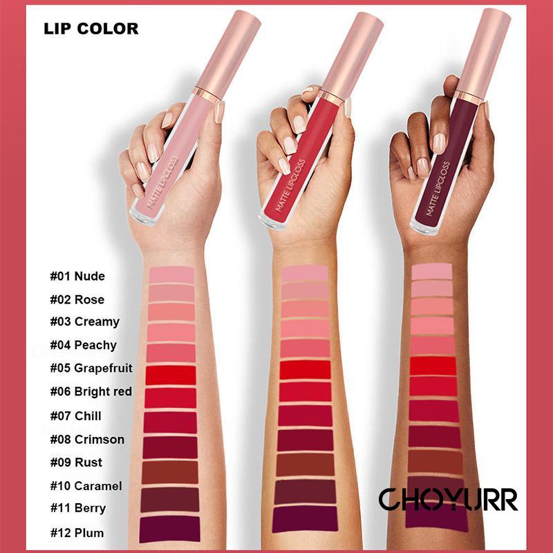 【COD】Lip Gloss Beludru Matte Lip Gloss Tidak Memudar Lipstik Pelembab Tahan Lama-CH