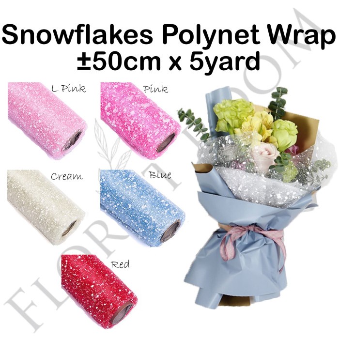 

[SC] Snowflakes Polynet Wrap - bukus bunga jaring - Pink